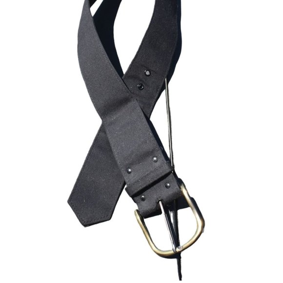 Women's Black Nylon Belt with Rustic Gold Buckle Small - Picture 1 of 6